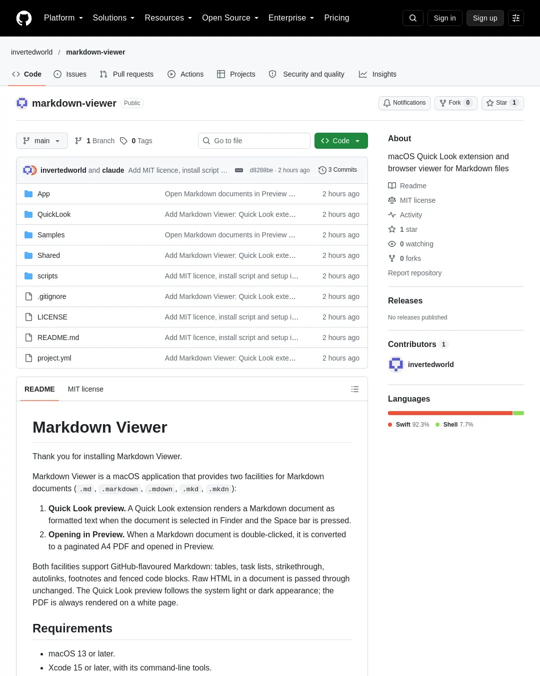 원문 캡처 · github.com