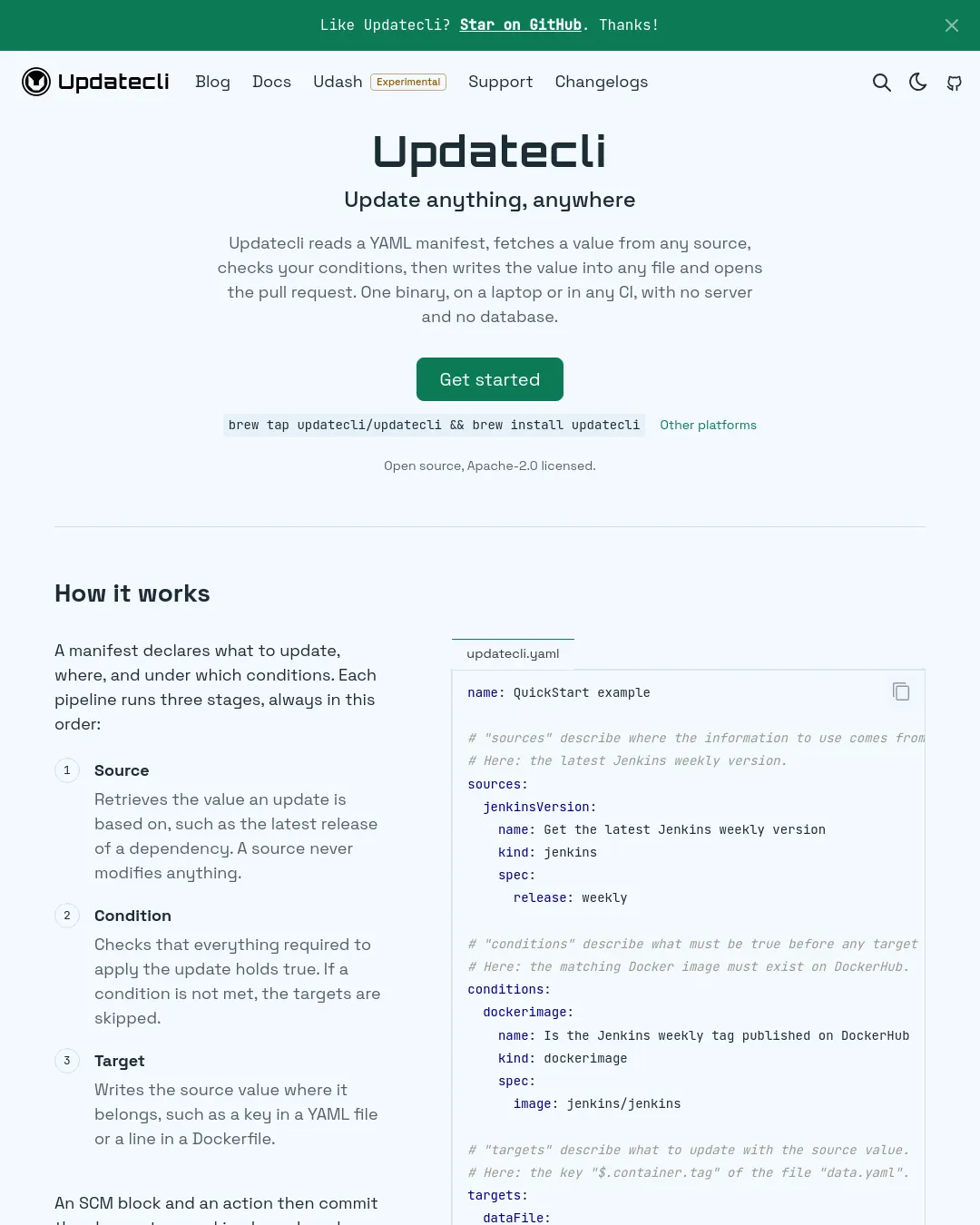 원문 캡처 · updatecli.io