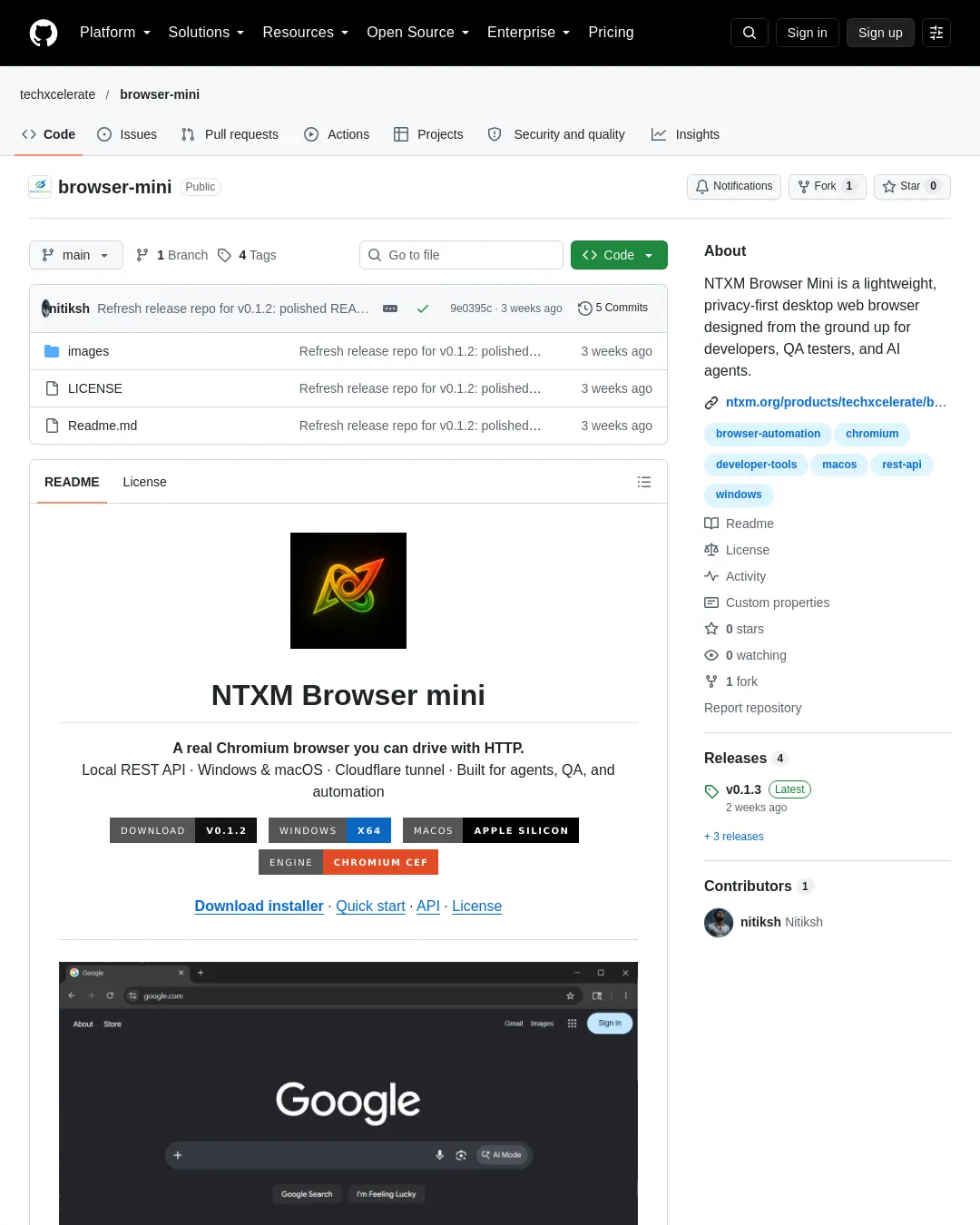 원문 캡처 · github.com
