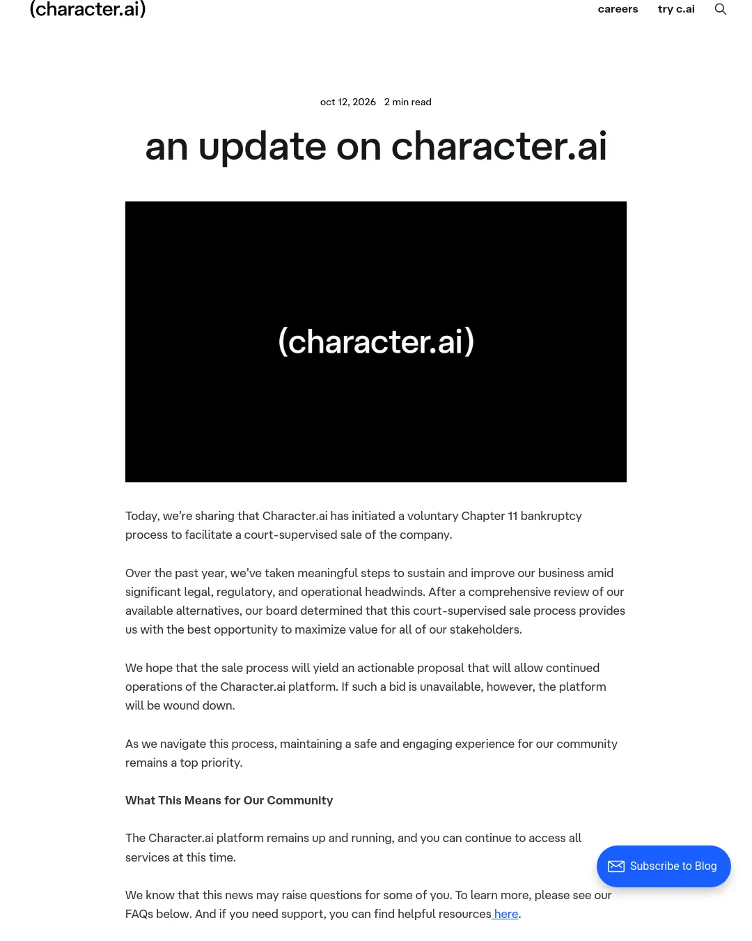 원문 캡처 · blog.character.ai