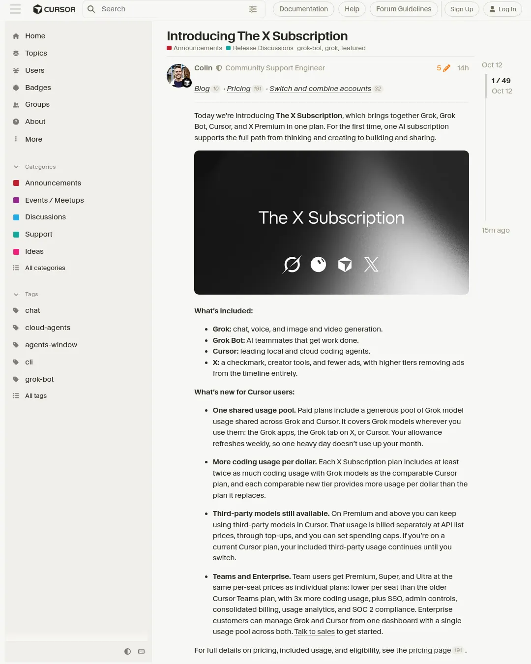 원문 캡처 · forum.cursor.com