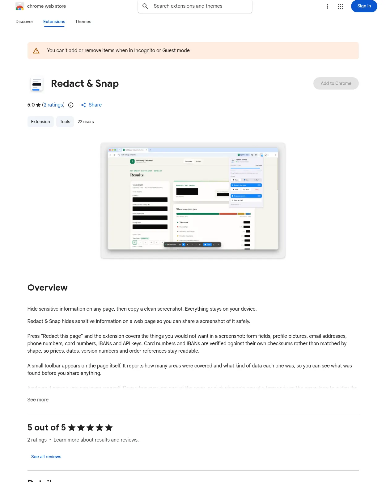 원문 캡처 · chromewebstore.google.com