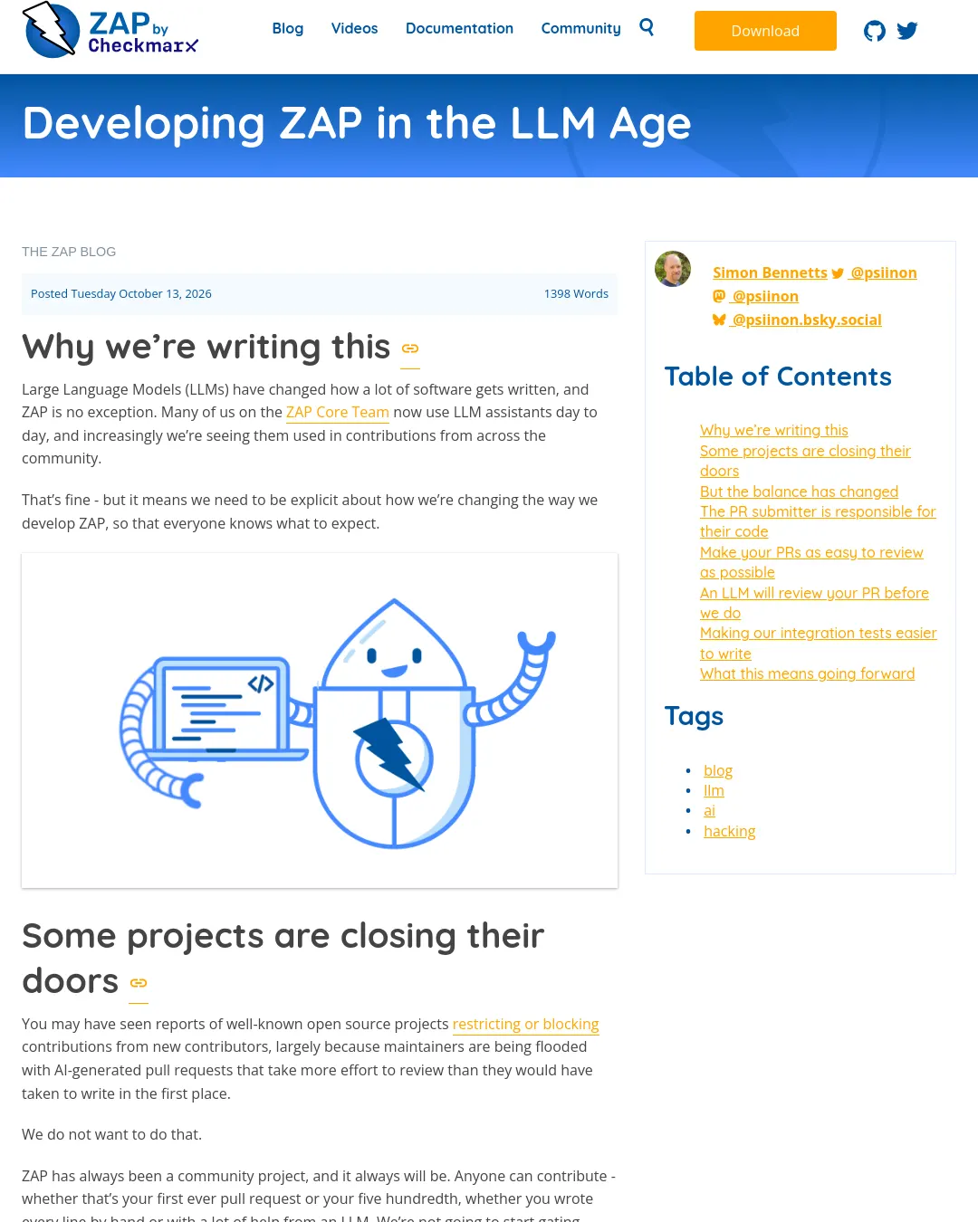 원문 캡처 · zaproxy.org