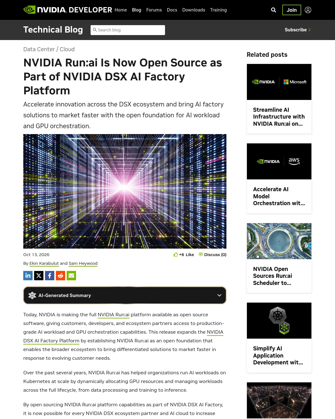 원문 캡처 · developer.nvidia.com
