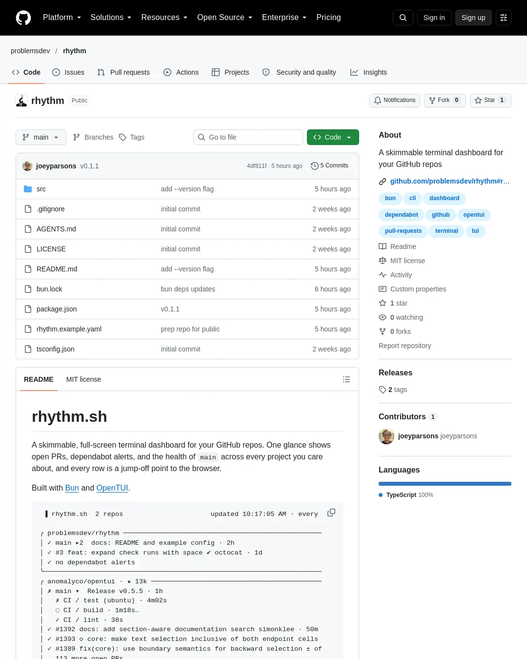 원문 캡처 · github.com