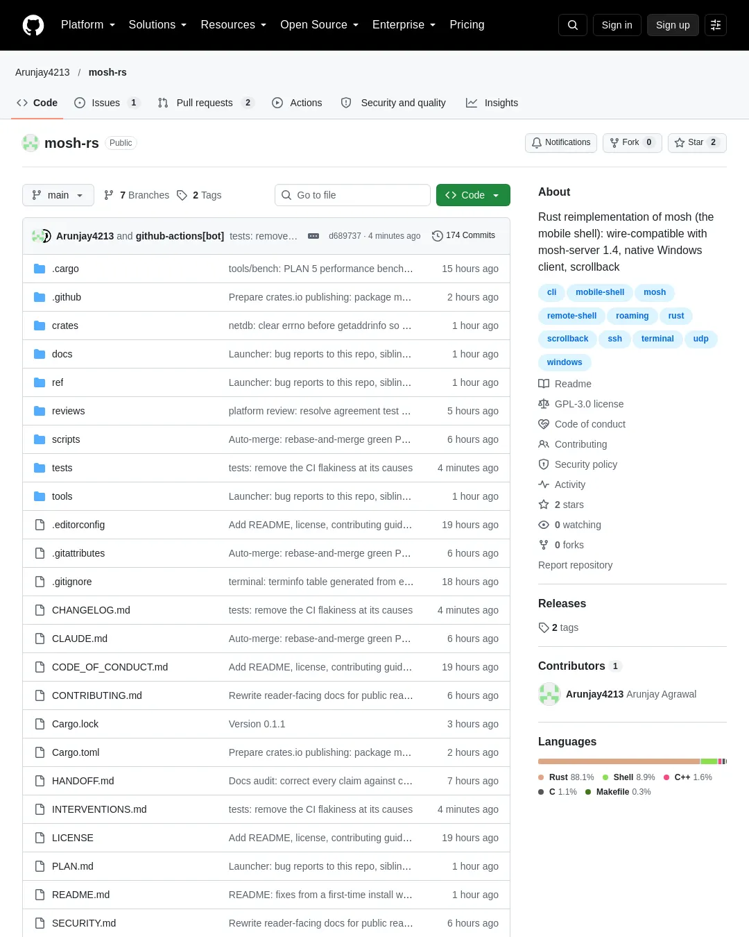 원문 캡처 · github.com
