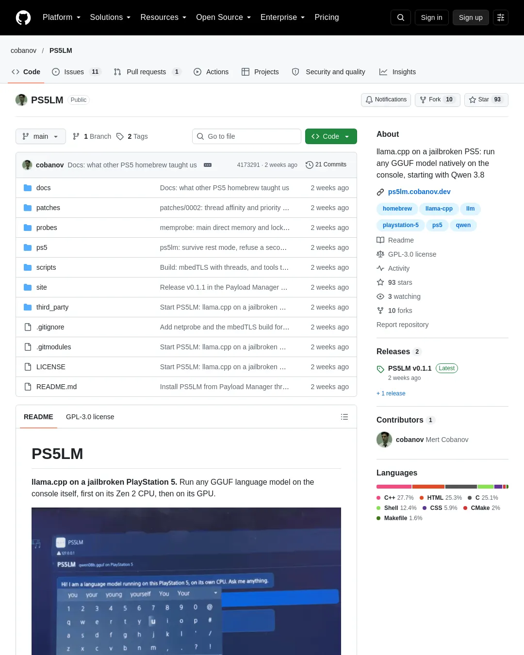 원문 캡처 · github.com