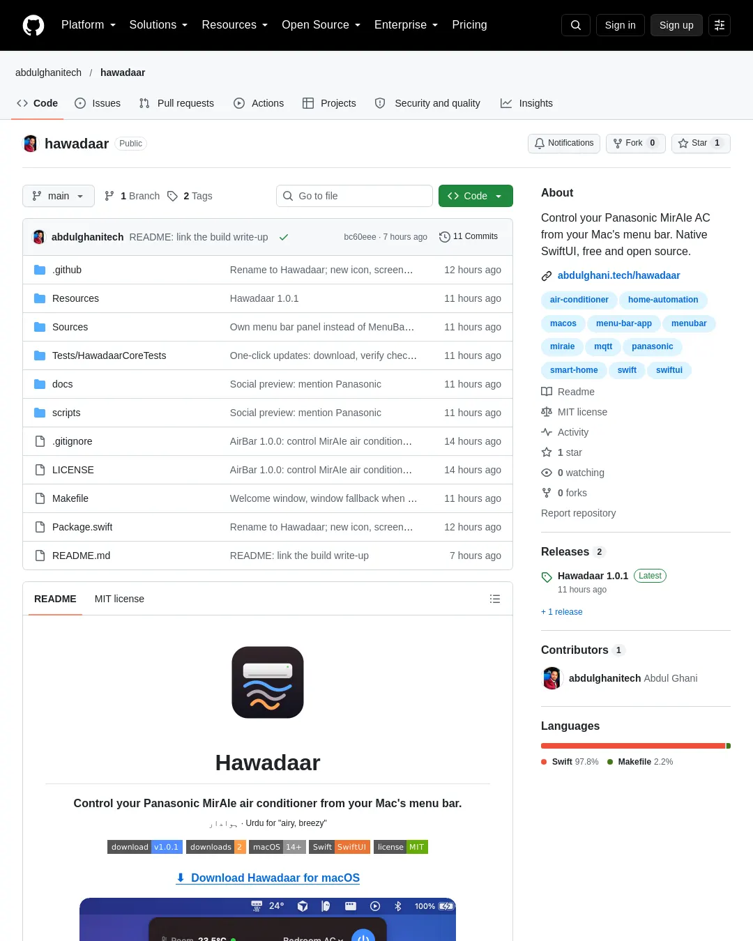 원문 캡처 · github.com