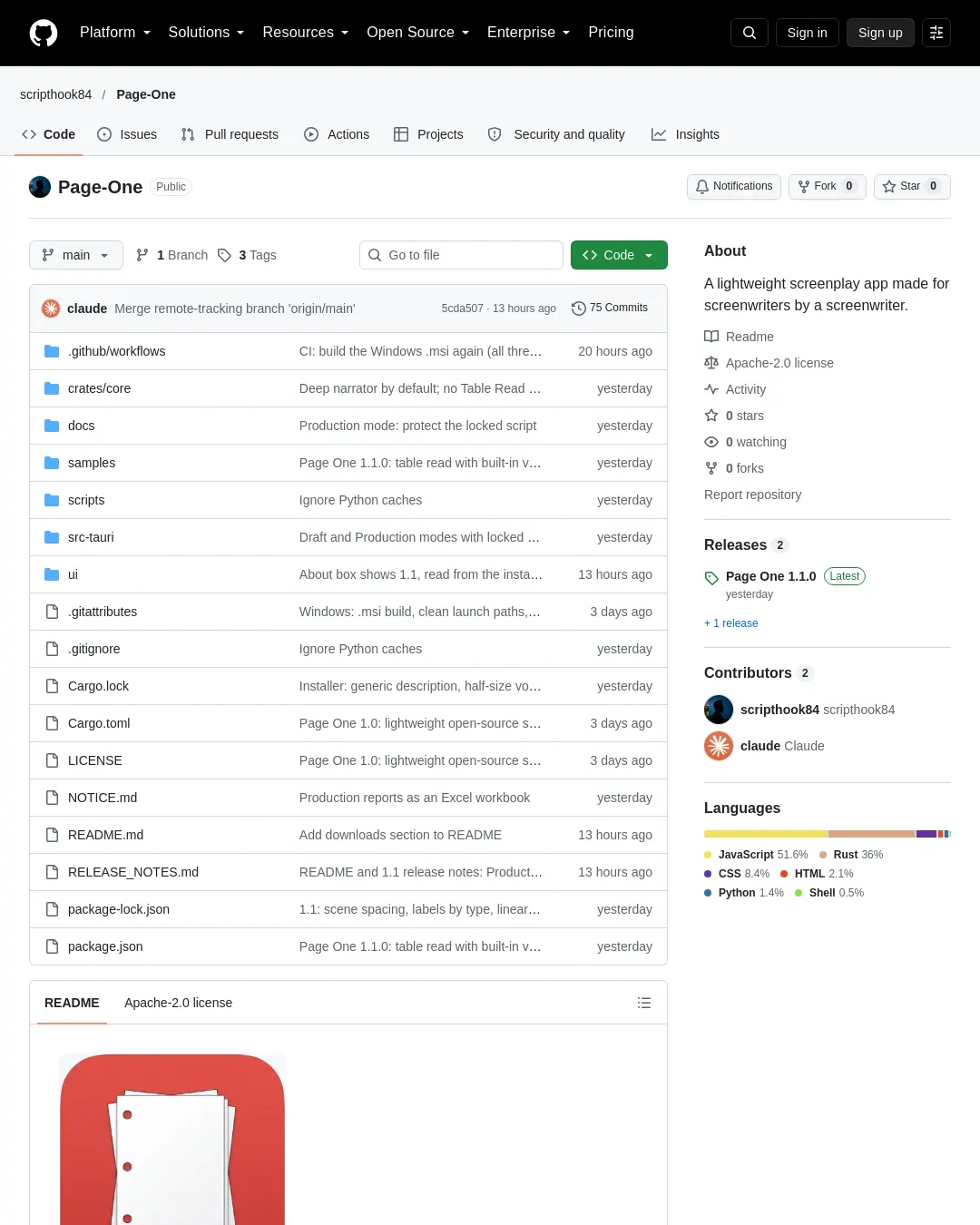 원문 캡처 · github.com