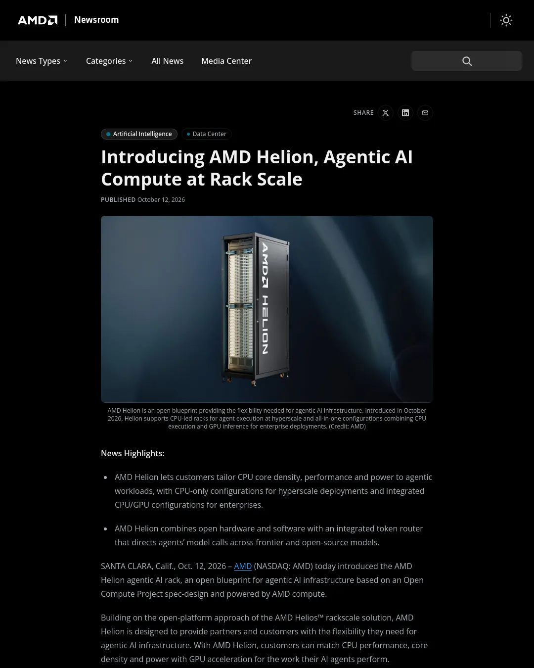 원문 캡처 · newsroom.amd.com