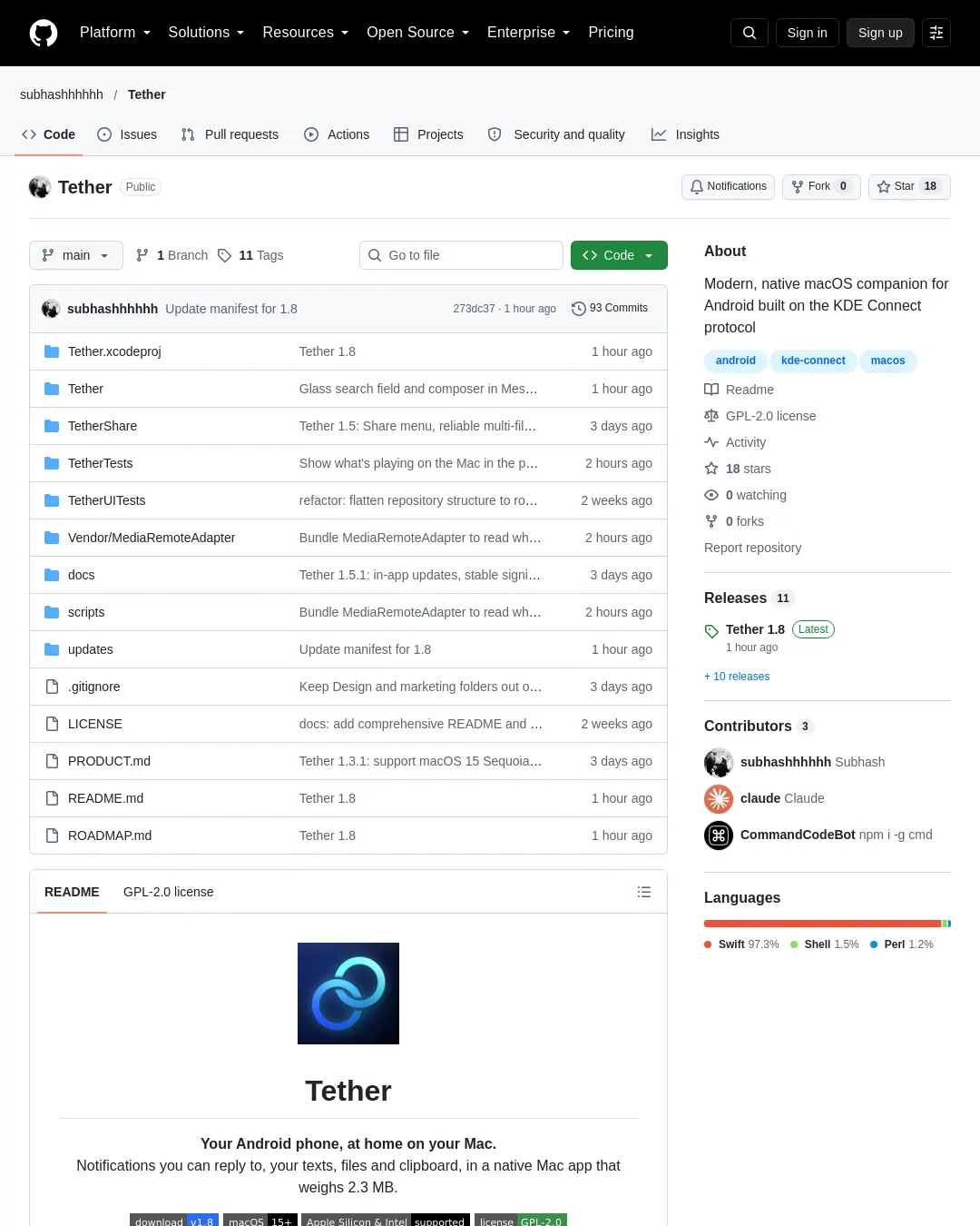 원문 캡처 · github.com