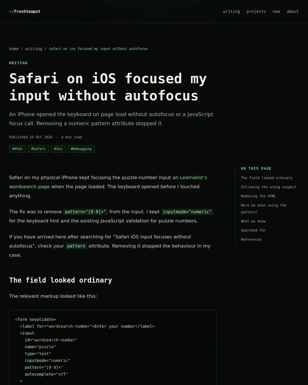 원문 캡처 · freshteapot.net