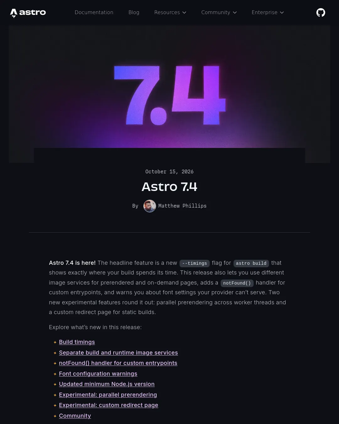 원문 캡처 · astro.build