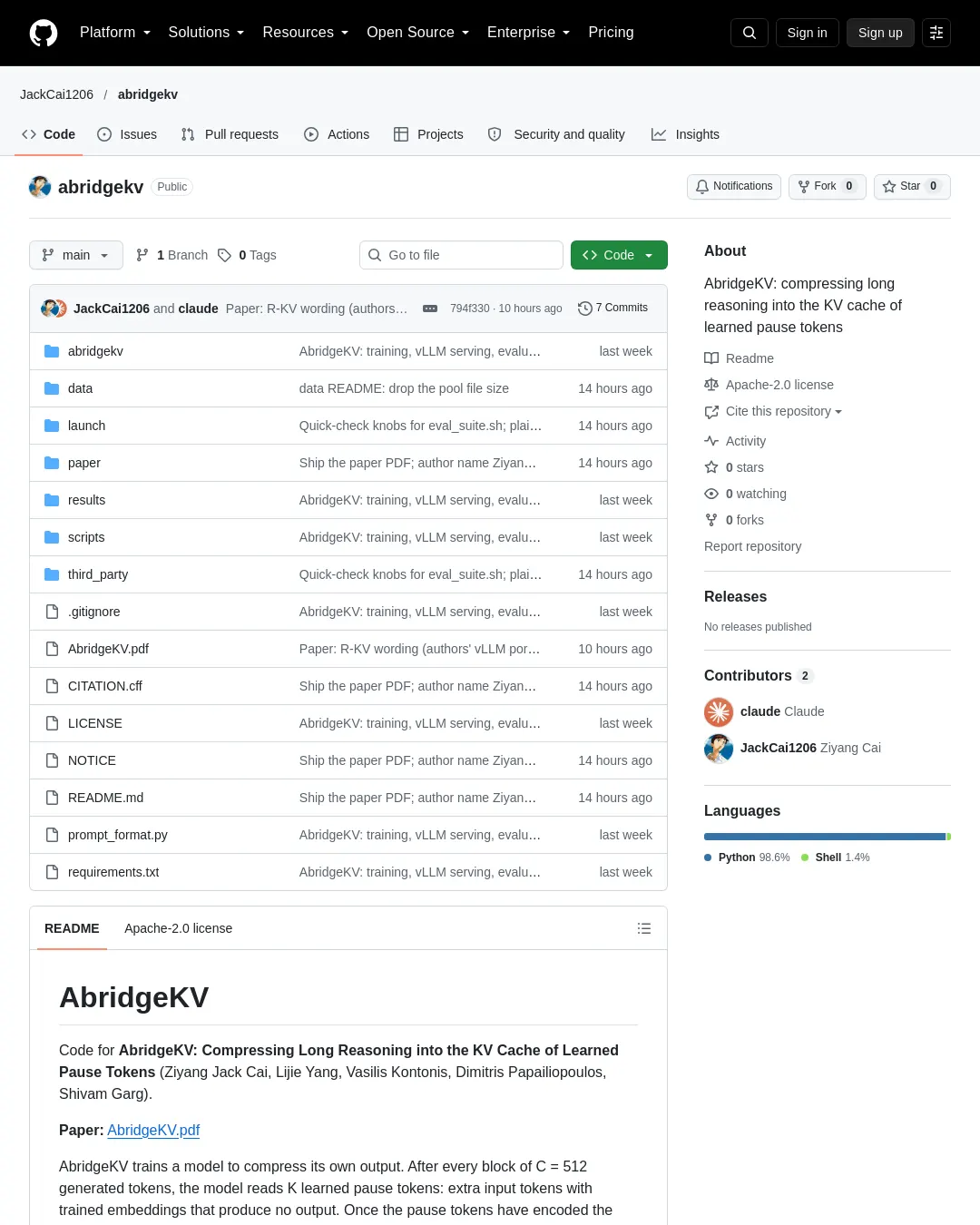 원문 캡처 · github.com