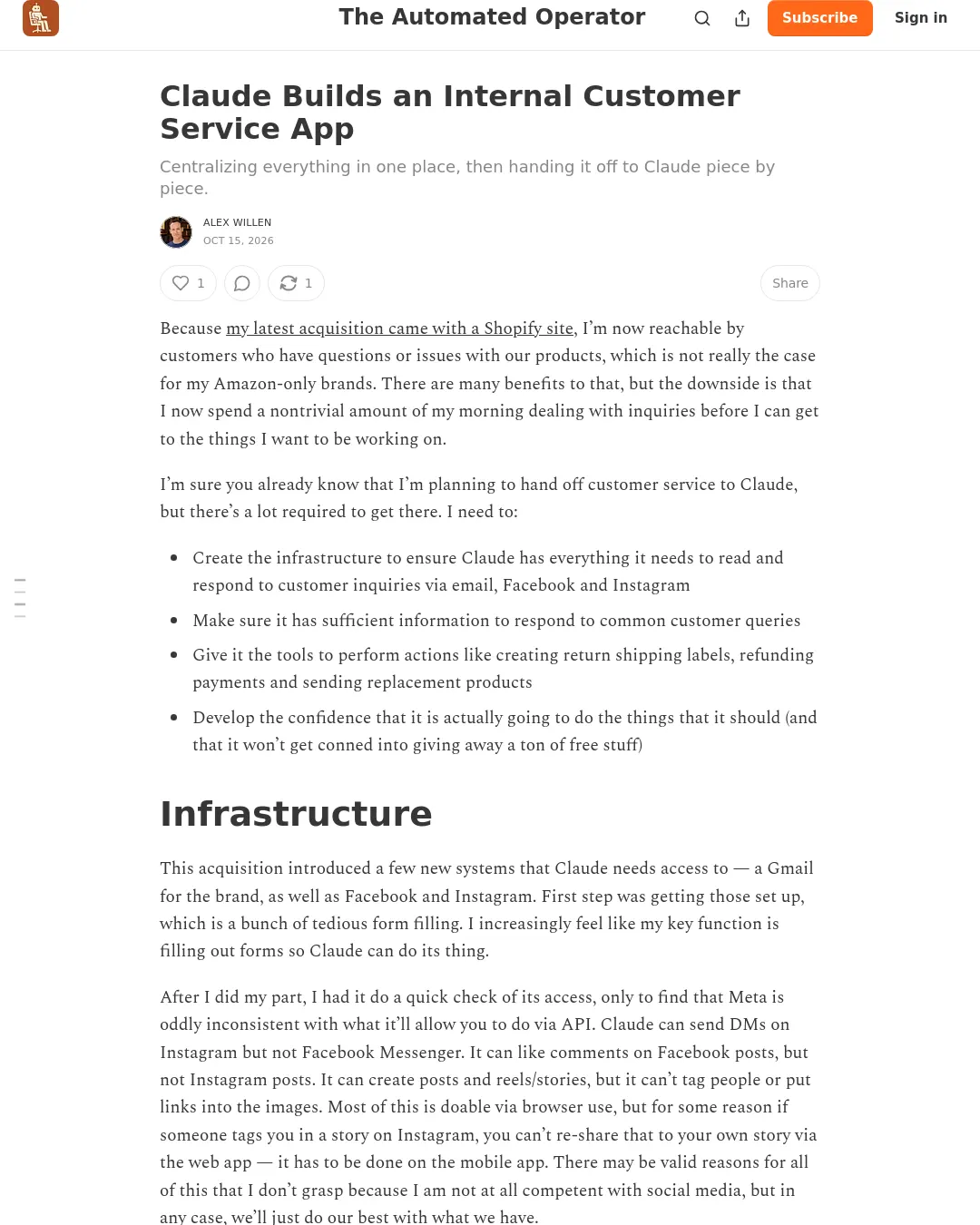 원문 캡처 · theautomatedoperator.substack.com