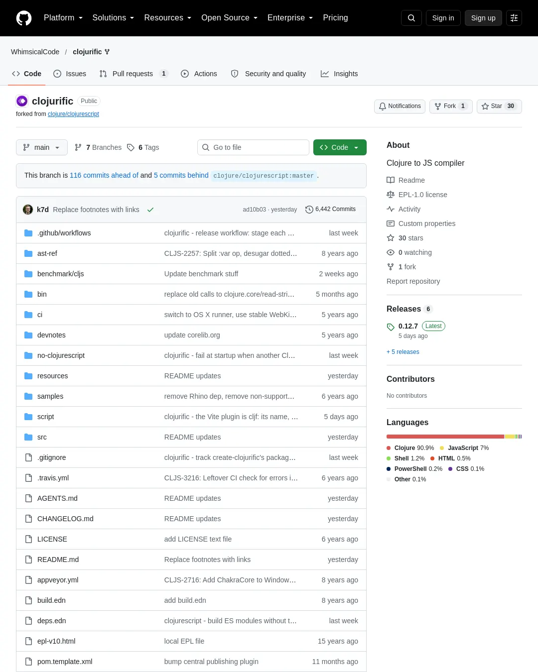 원문 캡처 · github.com