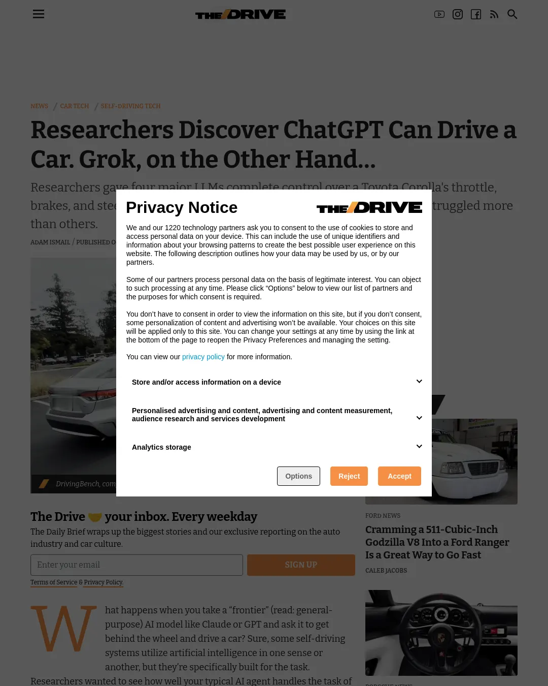 원문 캡처 · thedrive.com