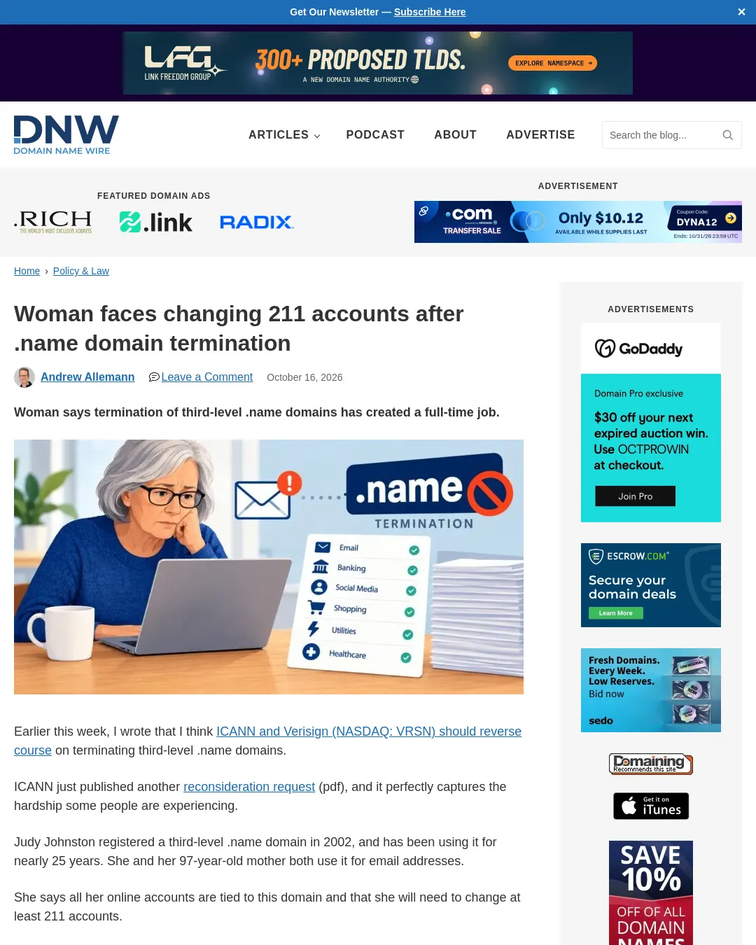 원문 캡처 · domainnamewire.com