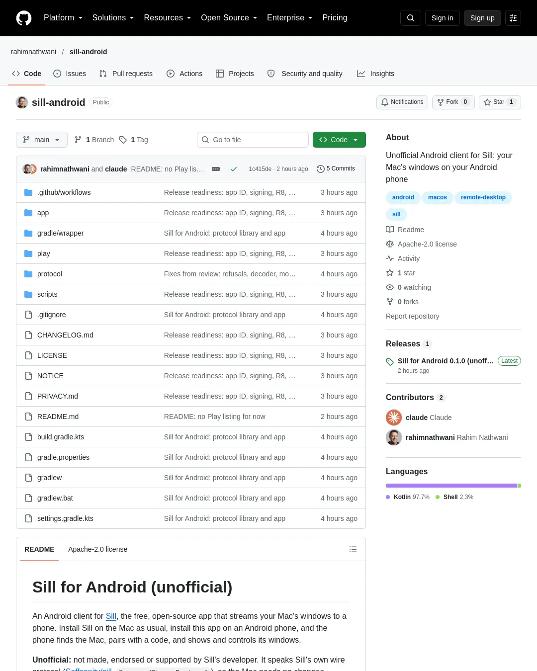 원문 캡처 · github.com