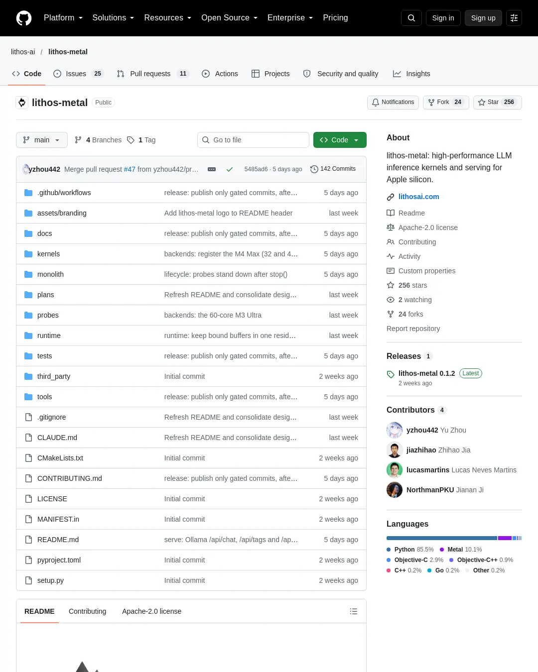 원문 캡처 · github.com