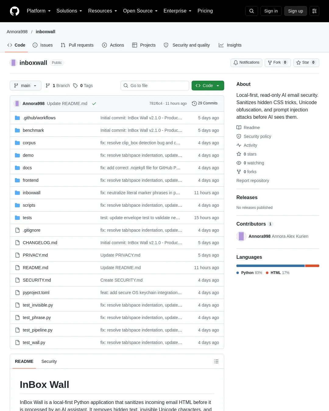 원문 캡처 · github.com