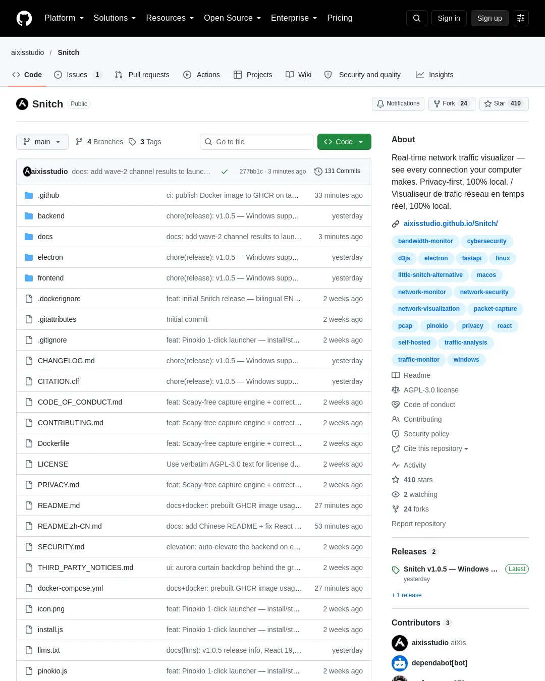 원문 캡처 · github.com