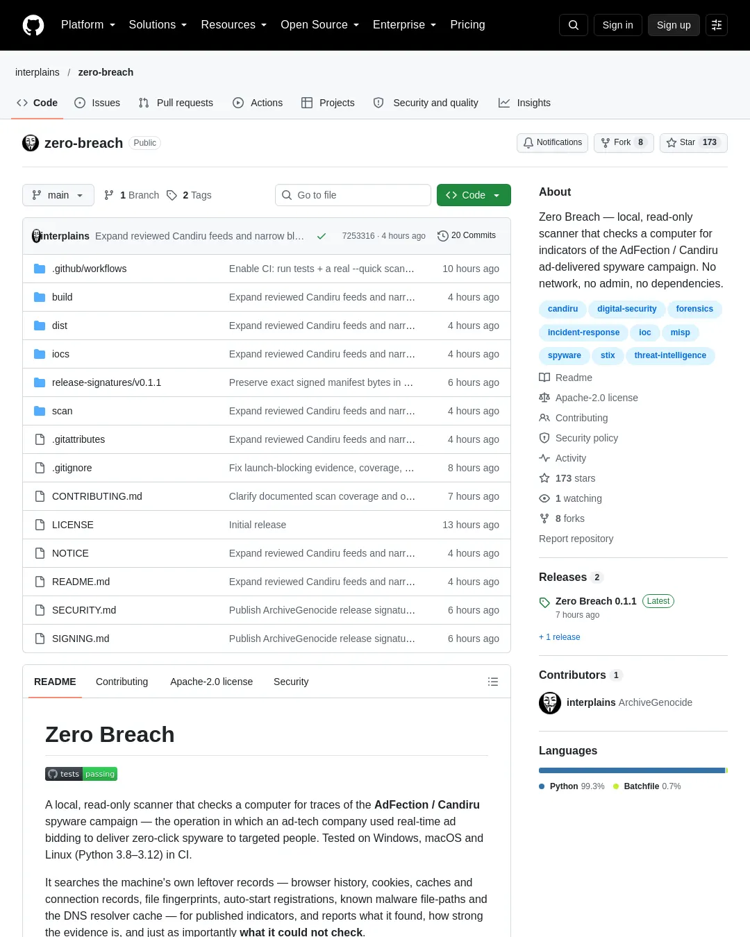 원문 캡처 · github.com