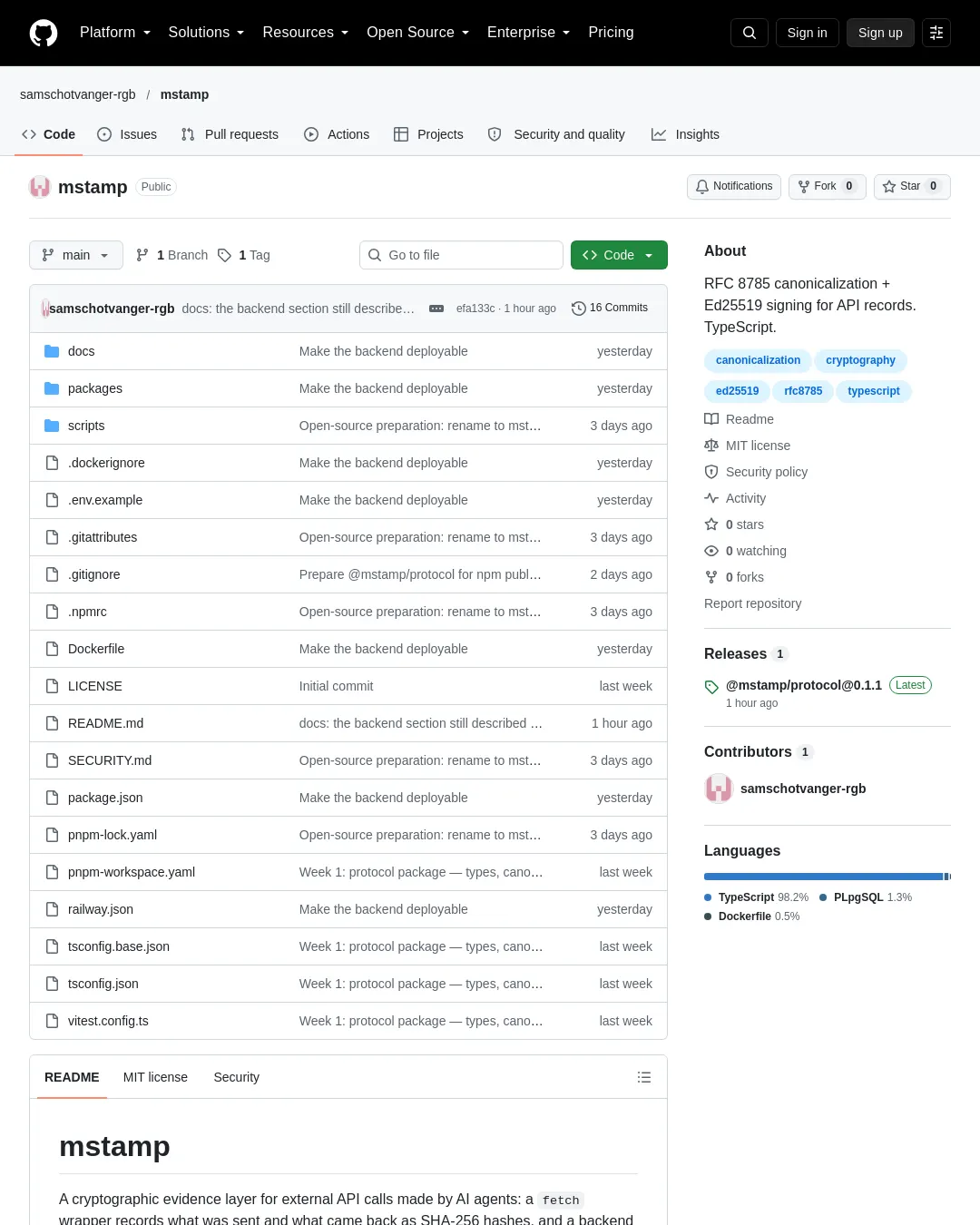원문 캡처 · github.com