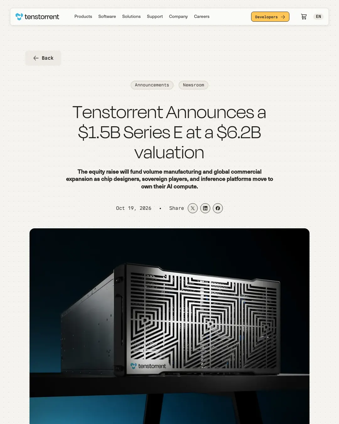 원문 캡처 · tenstorrent.com