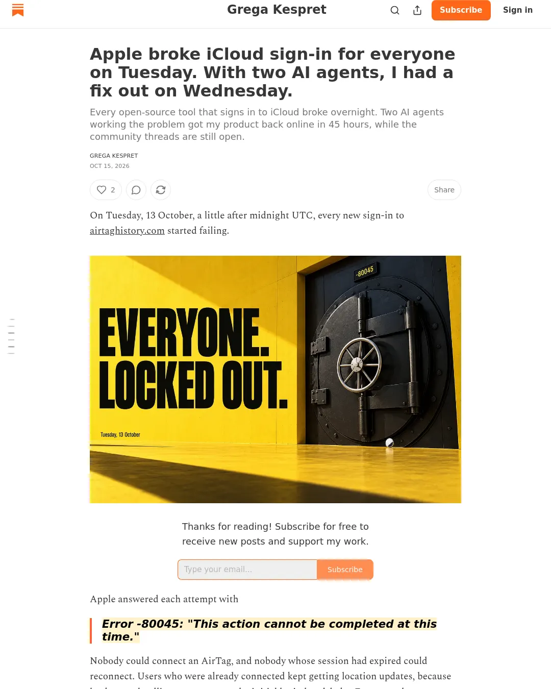 원문 캡처 · gregakespret.substack.com