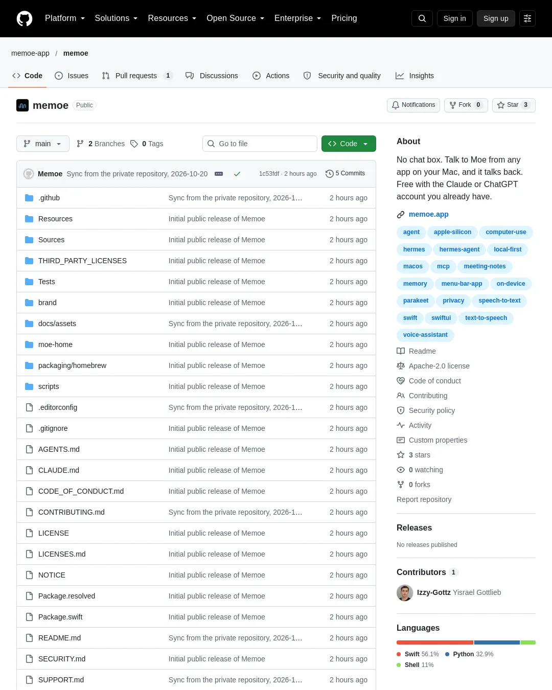 원문 캡처 · github.com