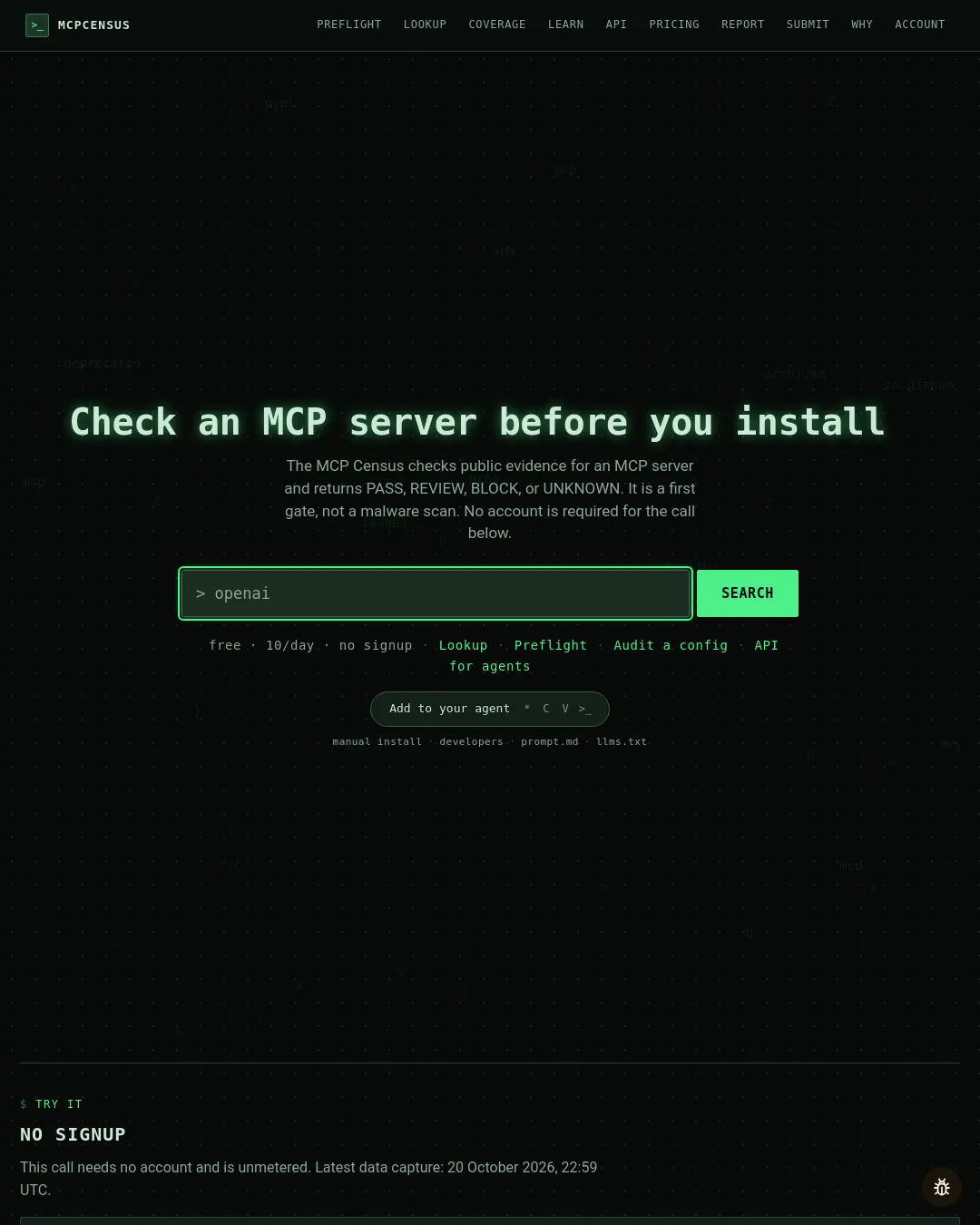 원문 캡처 · mcpcensus.com
