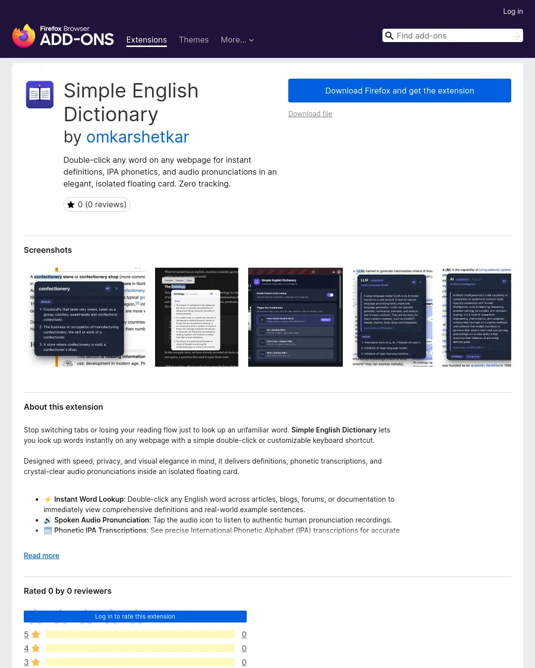 원문 캡처 · addons.mozilla.org