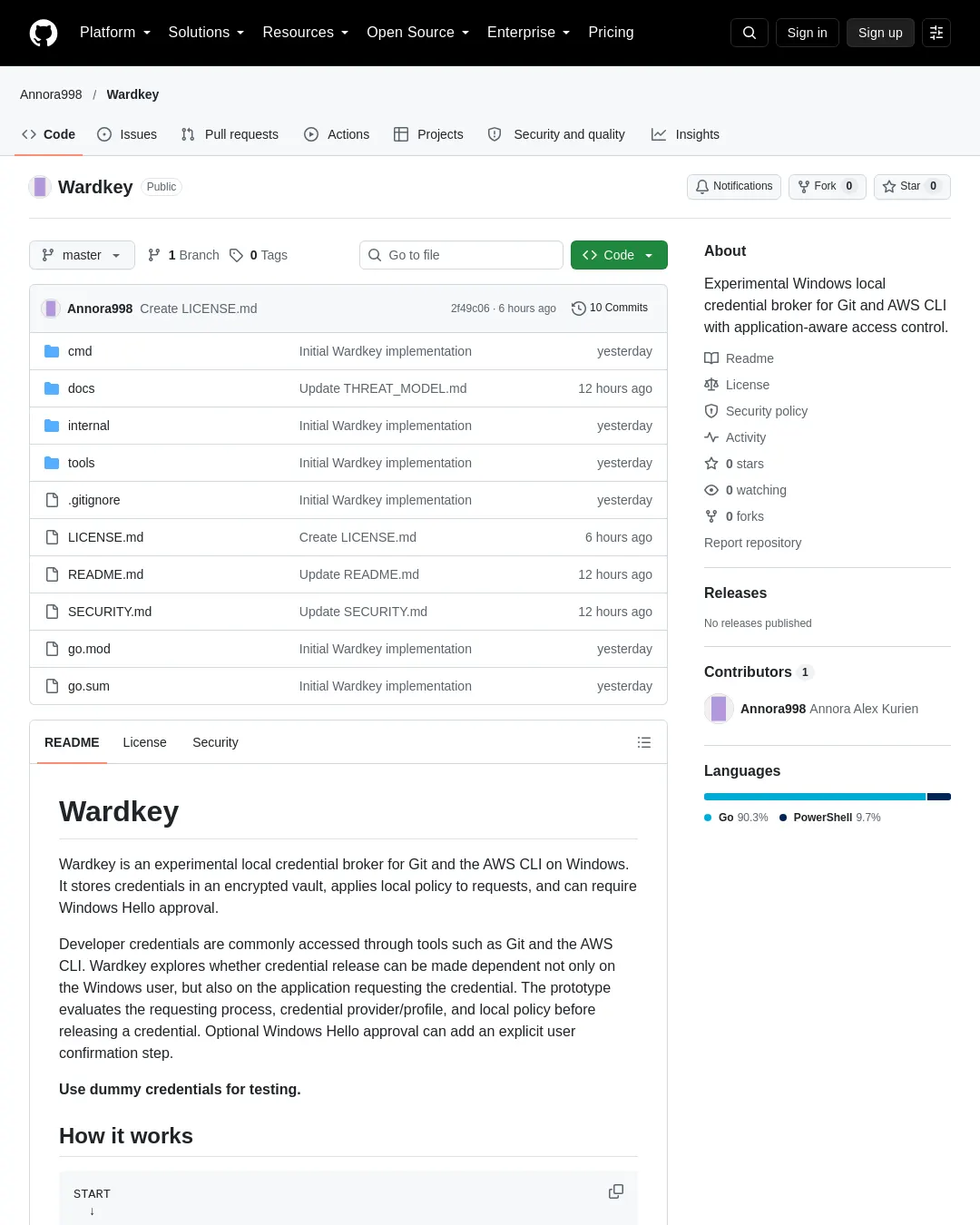 원문 캡처 · github.com