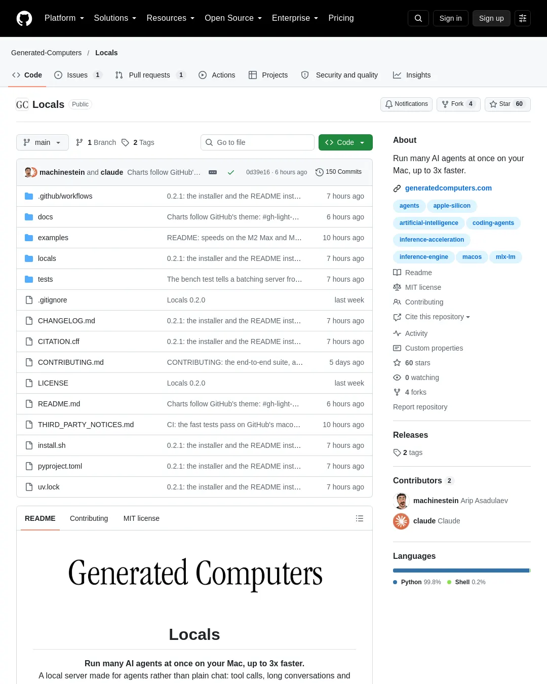 원문 캡처 · github.com