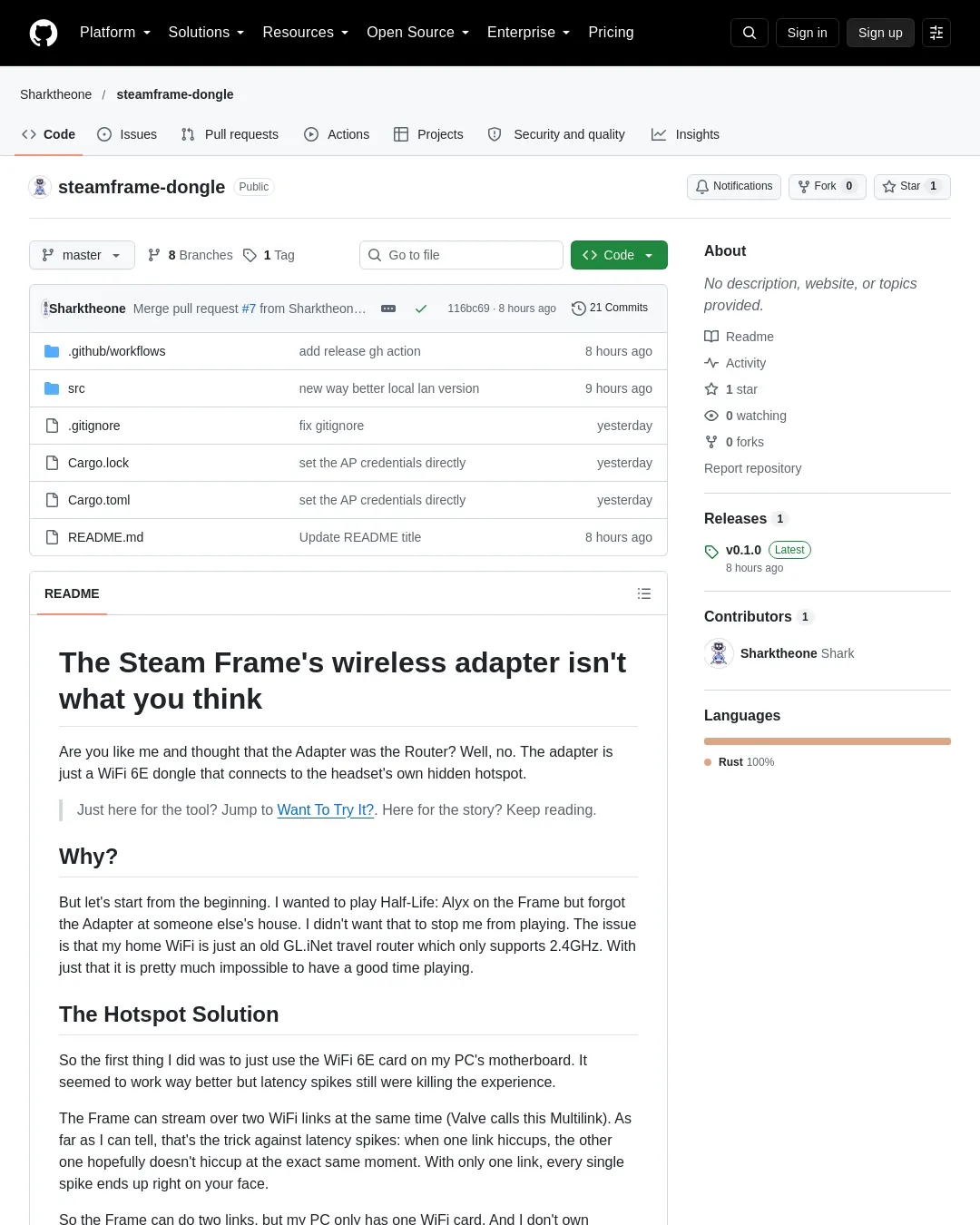 원문 캡처 · github.com