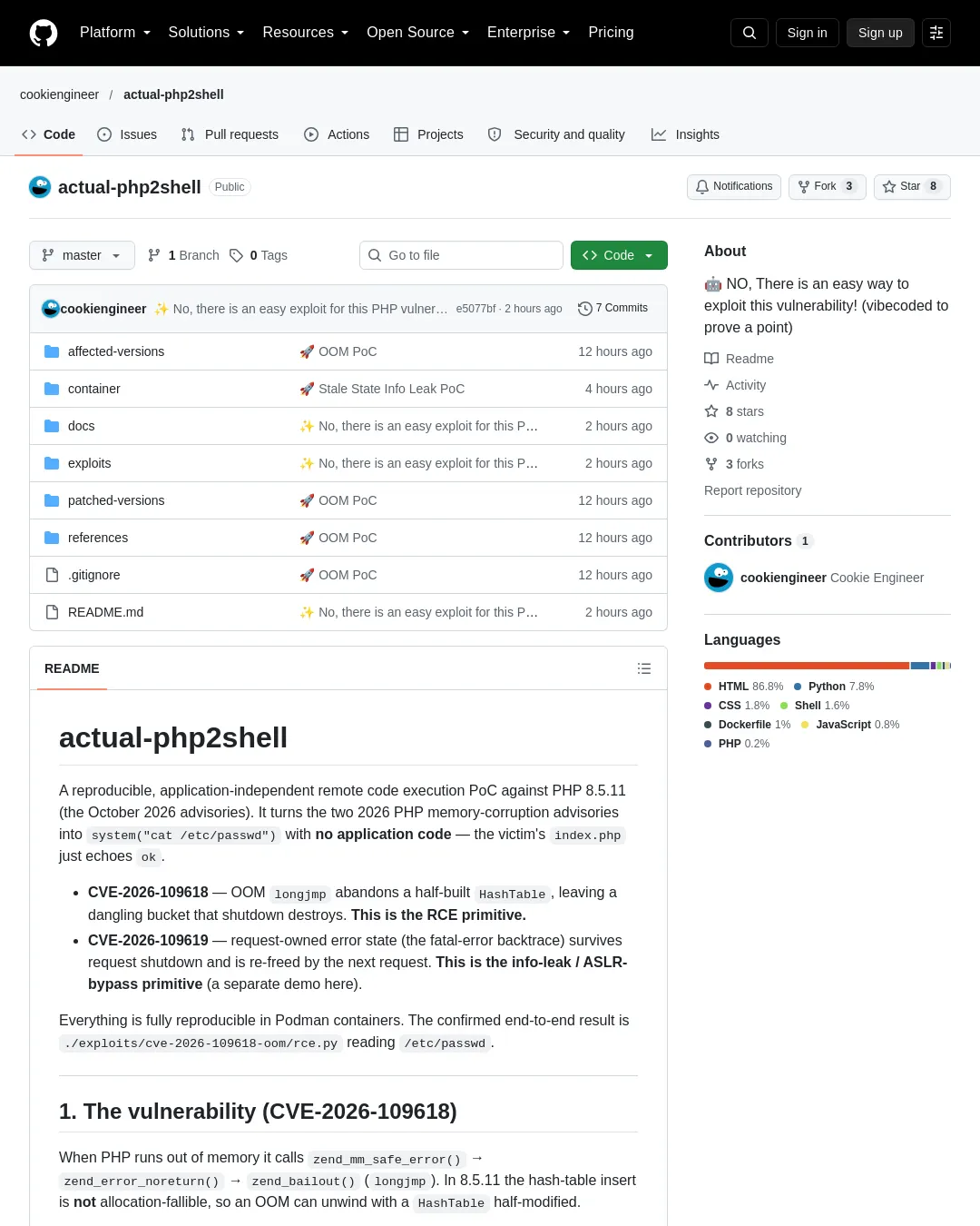 원문 캡처 · github.com