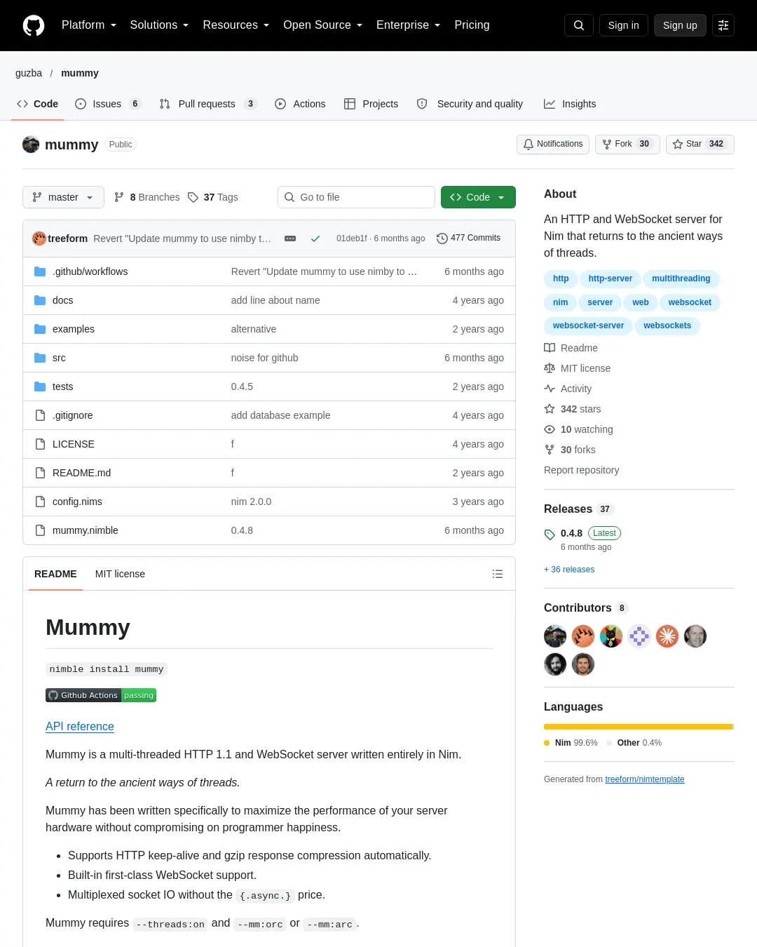 원문 캡처 · github.com