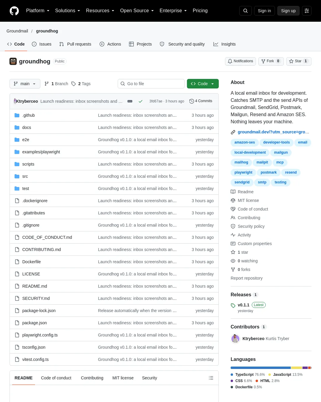 원문 캡처 · github.com