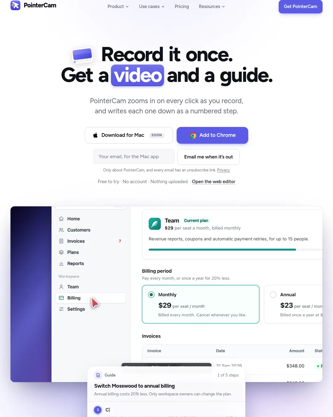 원문 캡처 · pointercam.com
