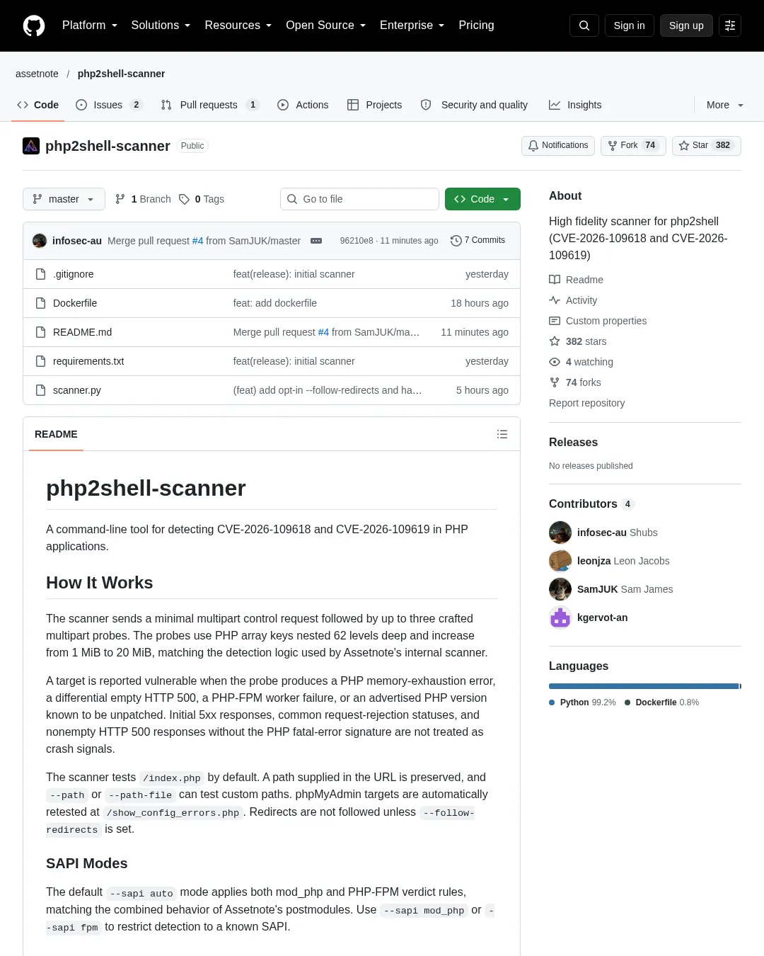 원문 캡처 · github.com