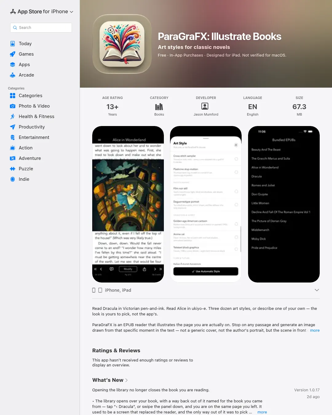 원문 캡처 · apps.apple.com