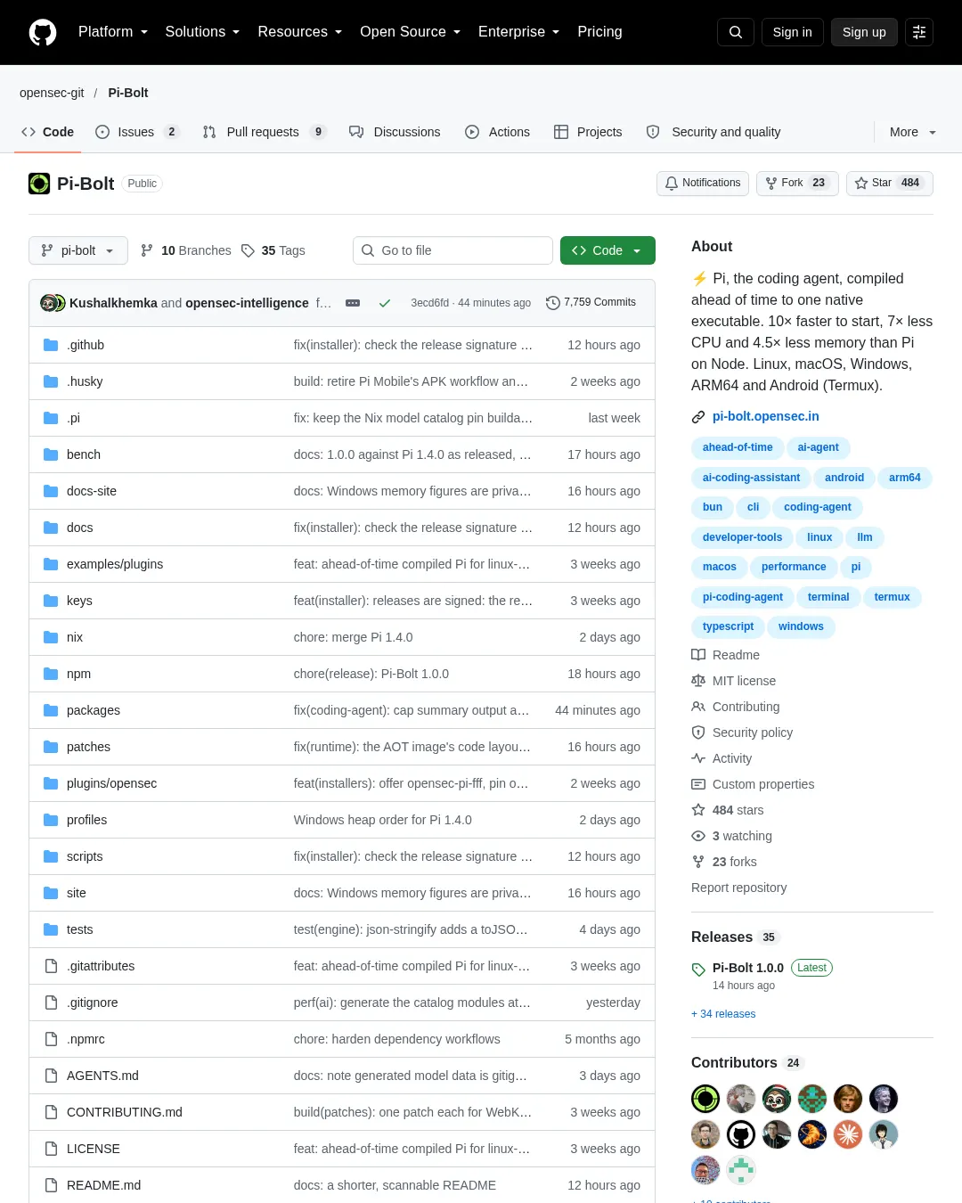 원문 캡처 · github.com