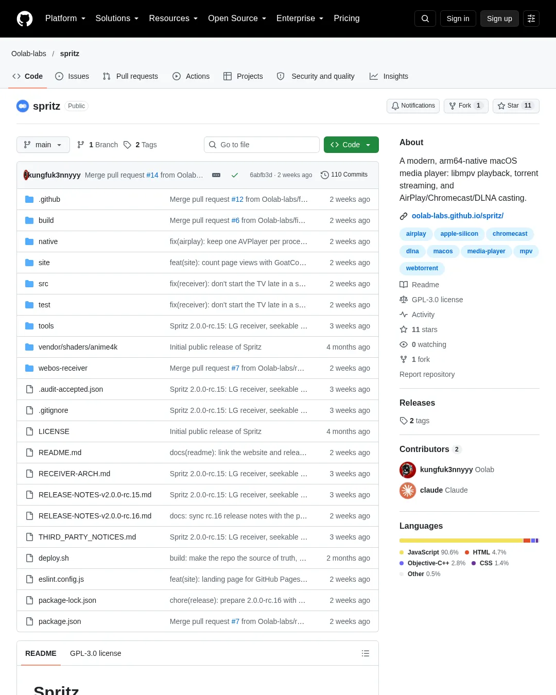 원문 캡처 · github.com