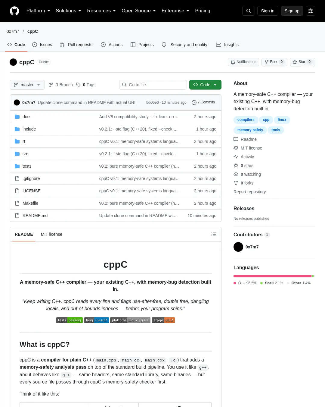 원문 캡처 · github.com