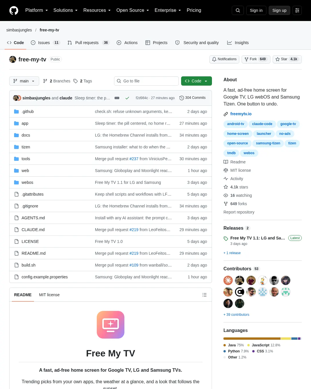 원문 캡처 · github.com
