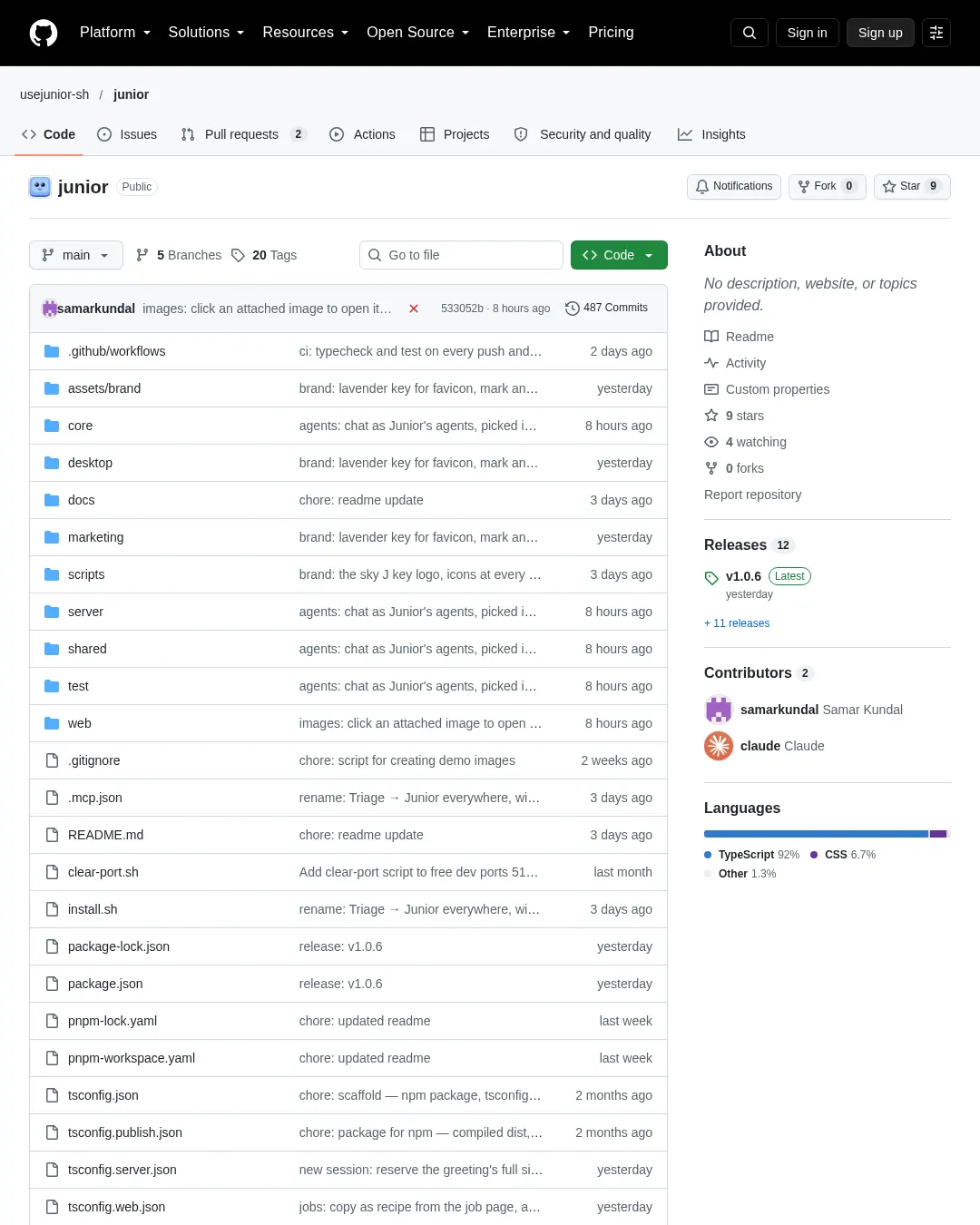 원문 캡처 · github.com
