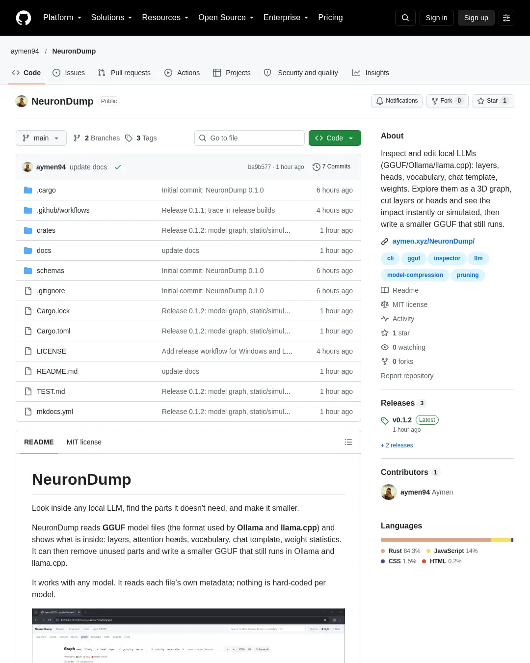 원문 캡처 · github.com