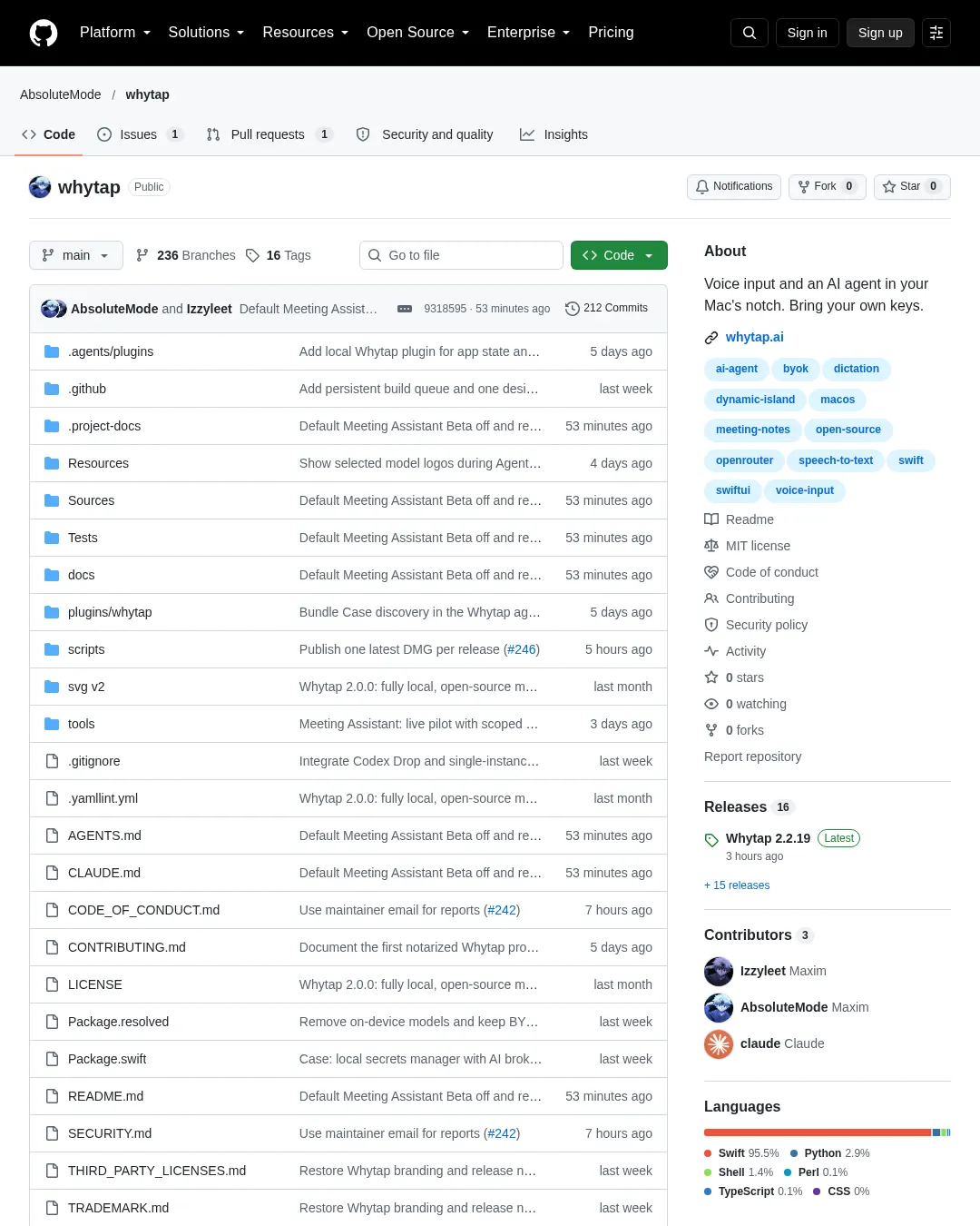 원문 캡처 · github.com