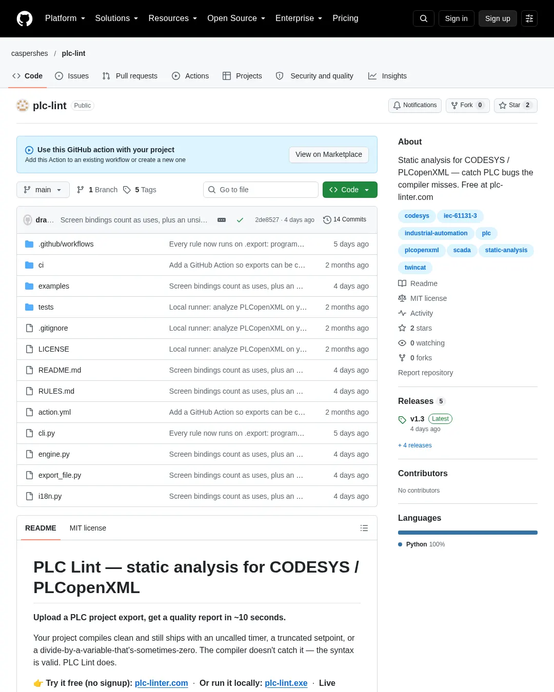 원문 캡처 · github.com